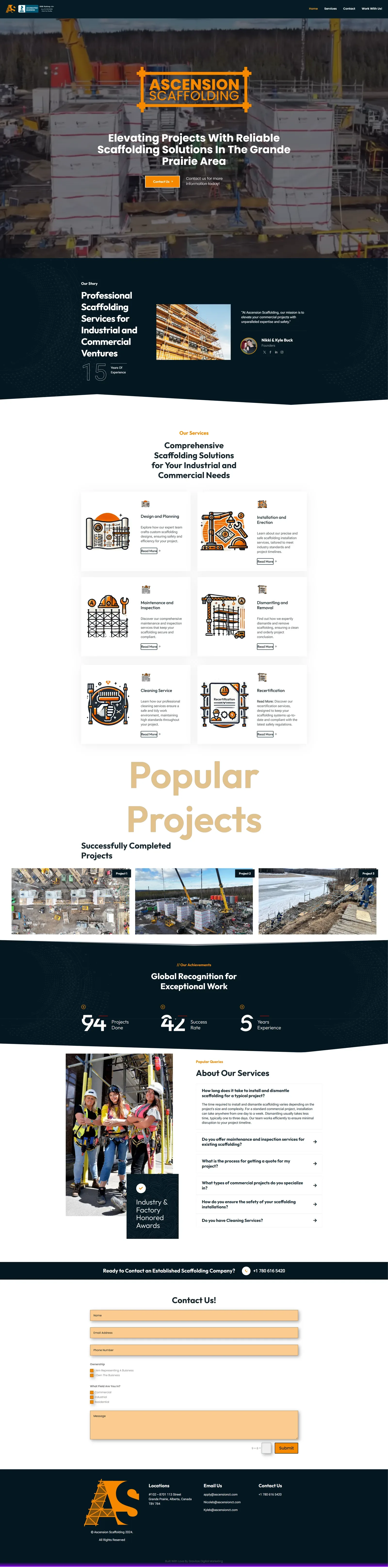 Ascension Scaffolding website